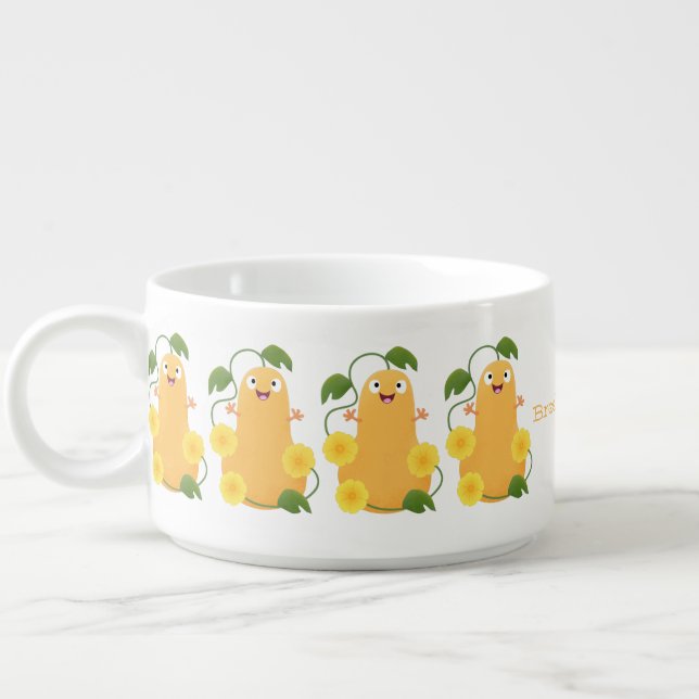 Cute happy butternut pumpkin gourd cartoon bowl (Right)