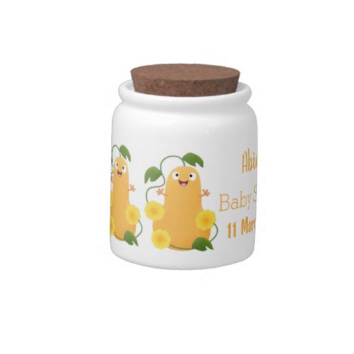 Cute happy butternut pumpkin gourd cartoon candy jar