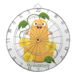 Cute happy butternut pumpkin gourd cartoon dart board