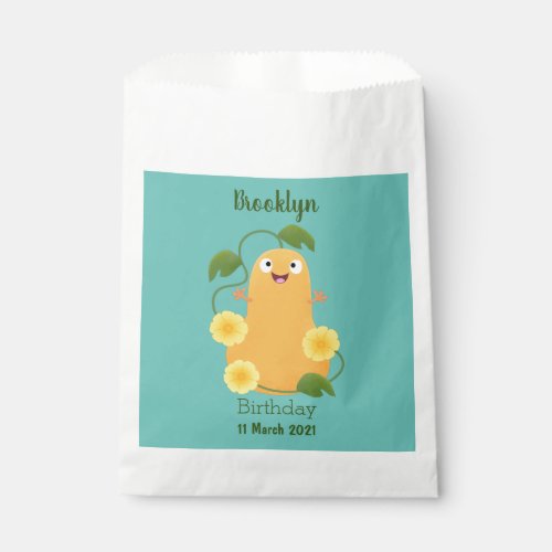 Cute happy butternut pumpkin gourd cartoon favor bag