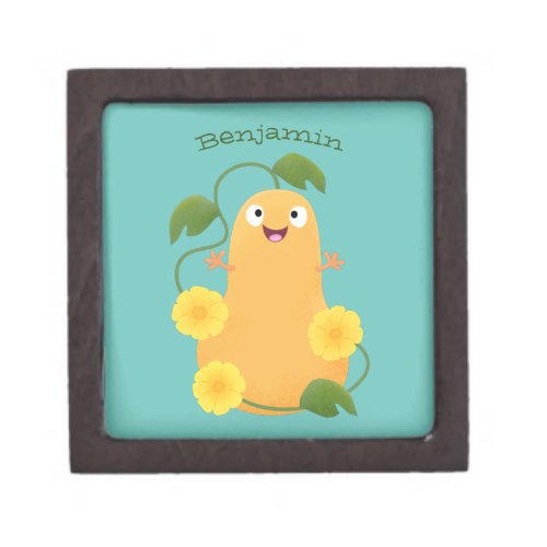 Cute happy butternut pumpkin gourd cartoon gift box