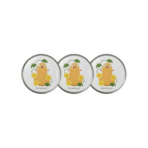Cute happy butternut pumpkin gourd cartoon golf ball marker