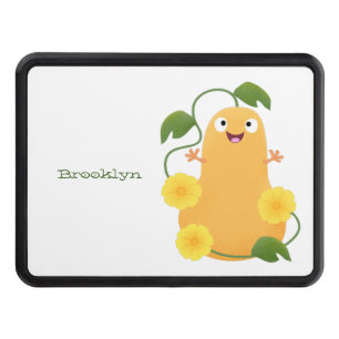 Cute happy butternut pumpkin gourd cartoon hitch cover