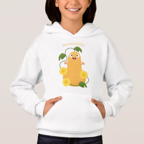 Cute happy butternut pumpkin gourd cartoon hoodie