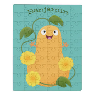 Cute happy butternut pumpkin gourd cartoon jigsaw puzzle