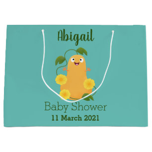 Cute happy butternut pumpkin gourd cartoon large gift bag