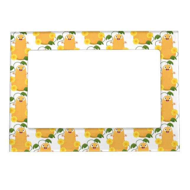 Cute happy butternut pumpkin gourd cartoon magnetic frame (Front)