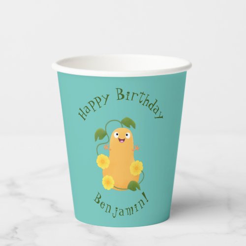 Cute happy butternut pumpkin gourd cartoon paper cups