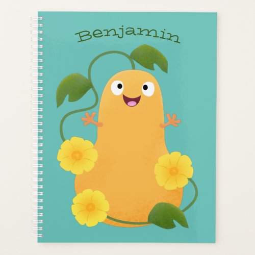 Cute happy butternut pumpkin gourd cartoon planner