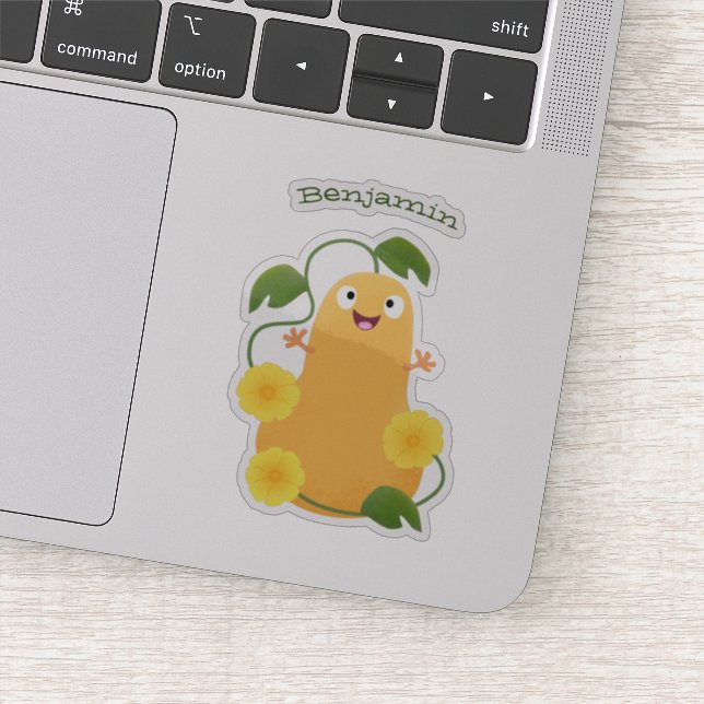 Cute happy butternut pumpkin gourd cartoon sticker (Detail)