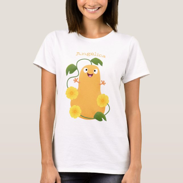 Cute happy butternut pumpkin gourd cartoon T-Shirt (Front)