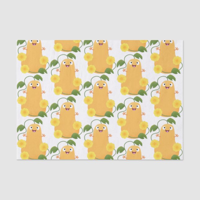 Cute happy butternut pumpkin gourd cartoon tissue paper (Front)
