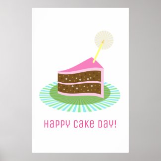 Cute Happy Cake Day Birthday Party Poster