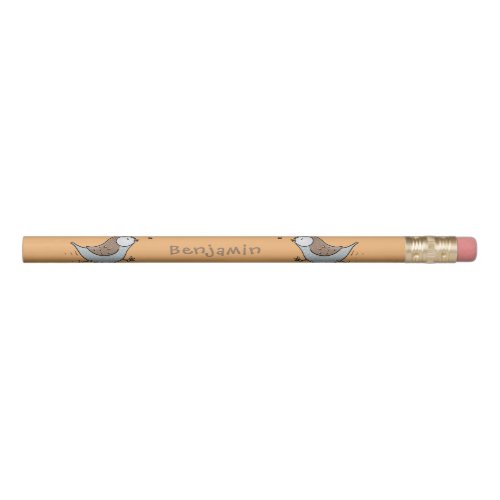 Cute happy californian quail cartoon illustration pencil