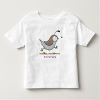 Cute happy californian quail cartoon illustration toddler t-shirt