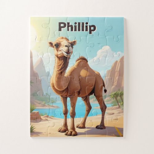 Cute Happy Camel Cartoon Kids Jigsaw Puzzle