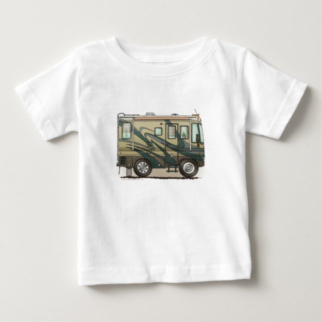 Cute Happy Camper Big RV Coach Motorhome Baby T-Shirt (Front)