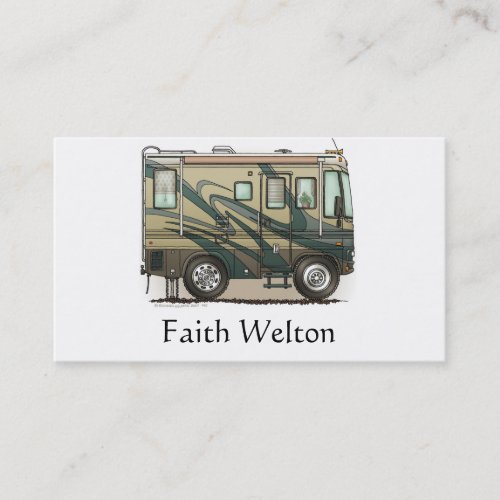 Cute Happy Camper Big RV Coach Motorhome Business Card