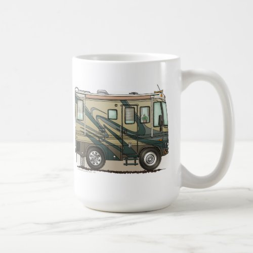 Cute Happy Camper Big RV Coach Motorhome Coffee Mug