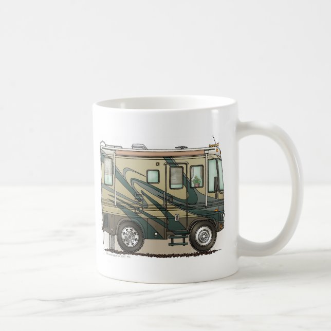 Cute Happy Camper Big RV Coach Motorhome Coffee Mug (Right)