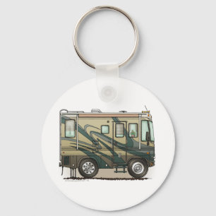 Cute Happy Camper Big RV Coach Motorhome Keychain