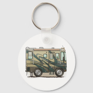 Cute Happy Camper Big RV Coach Motorhome Keychain