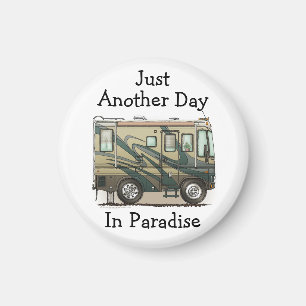 Cute Happy Camper Big RV Coach Motorhome Magnet