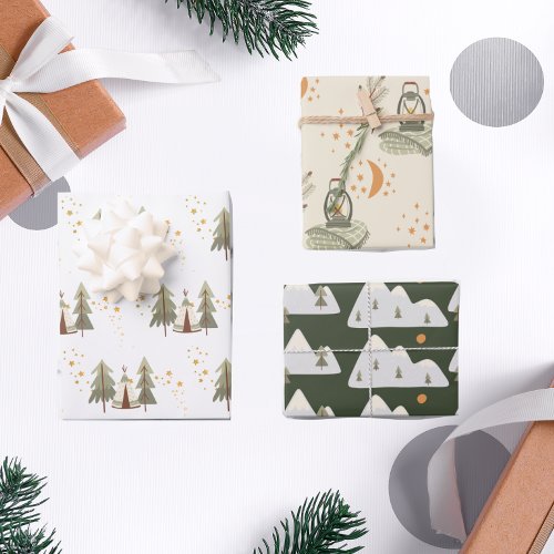 Cute Happy Camper Outdoor Adventure Wrapping Paper Sheets