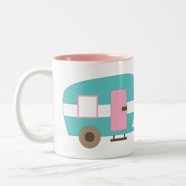 Cute Happy Camper Personalized Mug (Left)
