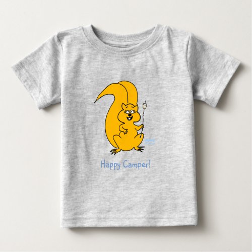 Cute Happy Camper Squirrel Summer Baby T_Shirt