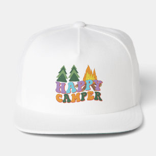 Cute Happy Camper word art Snap Back Hat