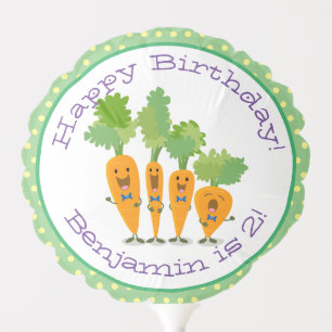 Cute happy carrots cartoon illustration balloon