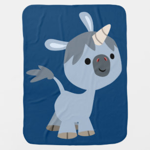 Cute Happy Cartoon Baby Unicorn Baby Blanket