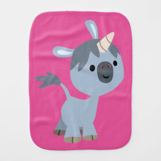 Cute Happy Cartoon Baby Unicorn Burp Cloth
