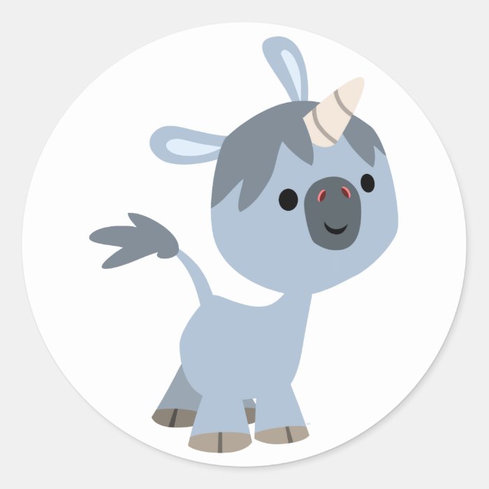 Cute Happy Cartoon Baby Unicorn Sticker