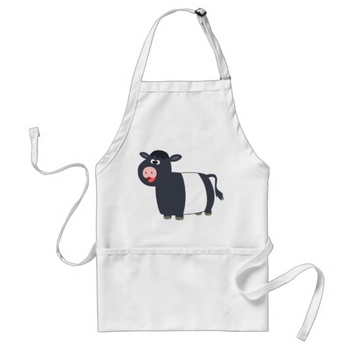 Cute Happy Cartoon Belted Galloway Cow Apron