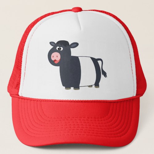 Cute Happy Cartoon Belted Galloway Cow Hat