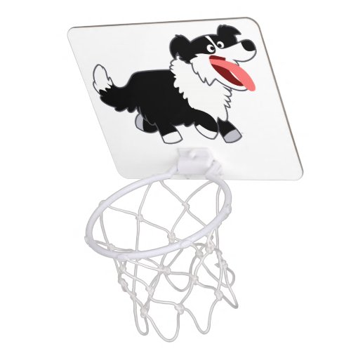 Cute Happy Cartoon Border Collie Basketball Hoop