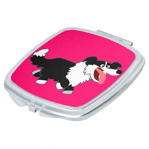 Cute Happy Cartoon Border Collie Compact Mirror