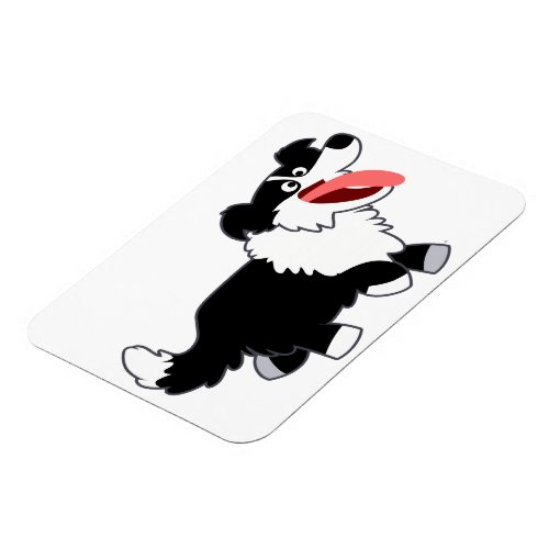 Cute Happy Cartoon Border Collie Flexible Magnet