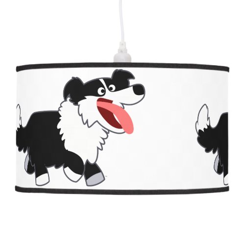 Cute Happy Cartoon Border Collie Pendant Lamp