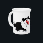 Cute Happy Cartoon Border Collie Pitcher<br><div class="desc">Happy cartoon border collie by Cheerful Madness!! Fully customizable and available on various products.</div>