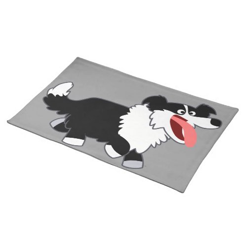 Cute Happy Cartoon Border Collie Placemat