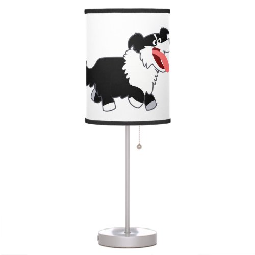 Cute Happy Cartoon Border Collie Table Lamp