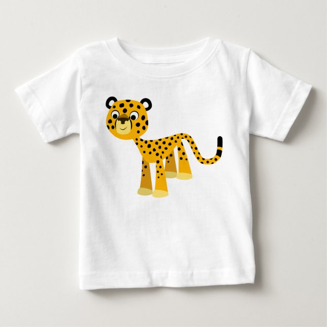 Cute Happy Cartoon Cheetah Baby T-Shirt (Front)