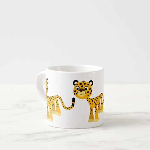 Cute Happy Cartoon Cheetah Espresso Mug