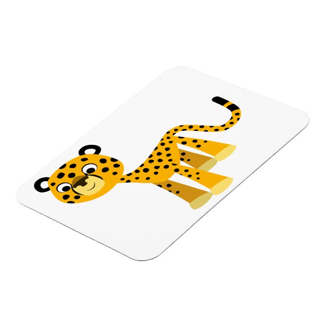 Cute Happy Cartoon Cheetah Flexible Magnet (Left Side)