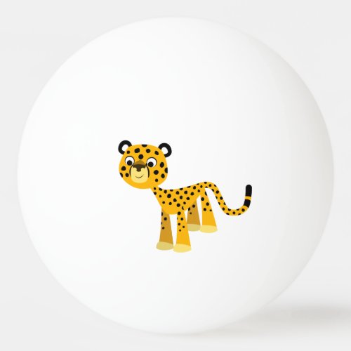 Cute Happy Cartoon Cheetah Ping Pong Ball