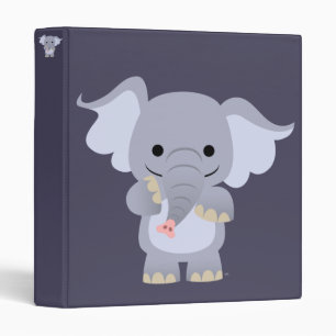 Cute Happy Cartoon Elephant 3 Ring Binder