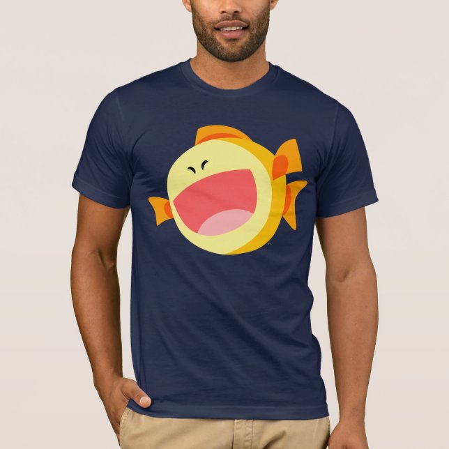 Cute Happy Cartoon Fish T-Shirt (Front)